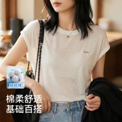 芬腾 女士短袖T恤 慵懒风竹节棉