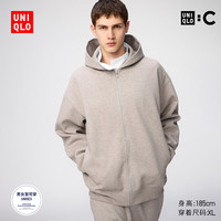 优衣库 宽松连帽拉链运动开衫/长袖优衣库男装女装合作款/外套卫衣486300