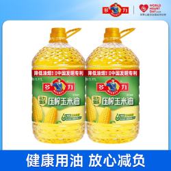 多力 压榨玉米油非转基因食用油 臻选玉米油5.17L*2瓶(赠盐*2）