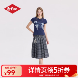 Lee Cooper 美式蝴蝶结字母印花短袖T恤 女士T恤