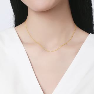 赛菲尔 18K黄金项链女 肖邦链 K黄 45cm