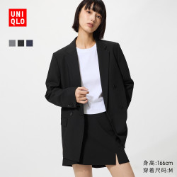 优衣库 女装通勤商务双排扣茄克 481603 484252