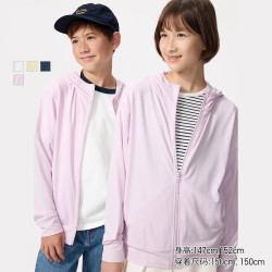 优衣库 童装男童女童AIRism防紫外线拉链连帽开衫优衣库防晒衣服483716