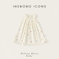 移动端：insbobo 女童连衣裙夏装2025宝宝公主裙儿童裙子无袖花苞裙夏天童装潮