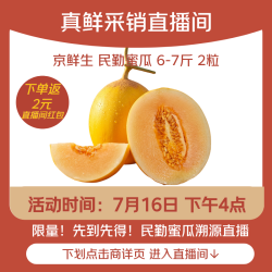 京鲜生 民勤蜜瓜 净重6-7斤 单果2斤起 2粒 生鲜水果源头直发