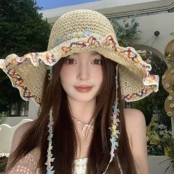 赫卡维 大帽檐草编渔夫帽女