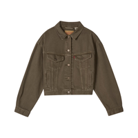 Levi's 美式复古工装风牛仔短夹克 深咖色 M
