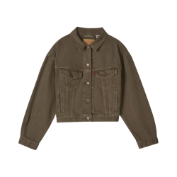 Levi's 美式复古工装风牛仔短夹克 深咖色 M