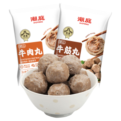 潮庭 潮汕牛肉丸牛筋丸组合 250g+250g+200g 火锅丸子