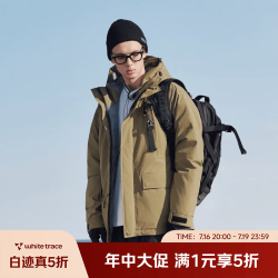 五折反季！ 700蓬90白鸭绒工装连帽羽绒服 卡其色