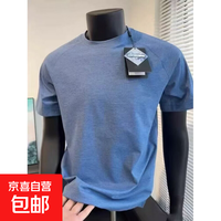 京喜自营-专用品牌 雾霾蓝凉感速干t恤男款夏季冰丝薄款透气运动短袖弹力健身半截袖 蓝色 M