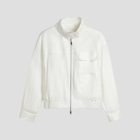 GANT 春女士亚麻混纺休闲立领女装短款外套 115-白色 M