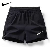 NIKE 新款冰丝速干运动小勾薄款休闲三分短裤男健身跑步沙滩裤 耐克小勾 XL 95-120斤