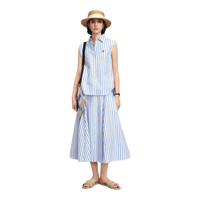 GANT 甘特 女士纯棉条纹无袖衬衫 蓝色 M