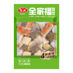 安井 火锅全家福400g*4撒尿牛肉丸鱼豆腐鱼丸蟹柳麻辣烫关东煮火锅食材