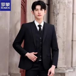 罗蒙 西服套装男士外套韩版修身伴郎新郎结婚商务休闲职业正装小西装