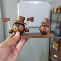 木易 可爱煤球桌面摆件解压小创意礼物装饰工艺品摆件装饰玄关摆件礼物 煤球一套