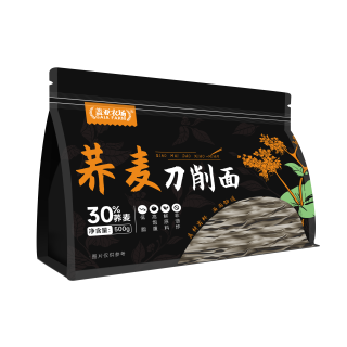 湖上粮仓 盖亚农场荞麦刀削面 500g*2袋 低脂饱腹密封袋装速食山药面条挂面拌面