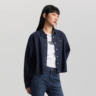值友专享：Lee 【落肩廓形】100%棉宽松水洗女长袖牛仔衬衫 LWT012189211012898L00
