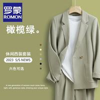 罗蒙（ROMON）宽松小西服套装男韩版潮帅气休闲痞帅坠感小西装外套青少年轻奢风