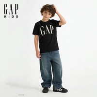 Gap 708411 纯棉圆领 黑色 130cm 男童短袖T恤