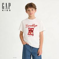 百亿补贴:Gap 男童大童2026夏季新款趣味胶印宽松短袖T恤上衣儿童装893613