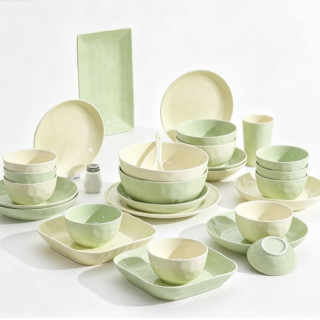 CERAMICS 奶油风高温陶瓷餐具 9件套 2人食