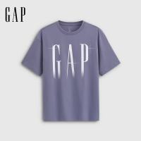 Gap 男女装2026春季新款纯棉logo印花宽松圆领短袖T恤上衣 丁香紫 866354 L (175/96A)亚洲尺码