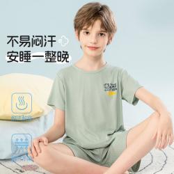 芬腾可安 儿童睡衣夏季薄款男中大童透气家居服套装儿童空调服