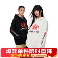丛林老虎 潮牌LOGO重磅连帽卫衣男女2026新款黑色 S