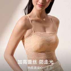 曼妮芬 蕾丝抹胸文胸 亲肤可拆卸肩带 黑色 M