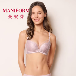 曼妮芬 蜻蜓bra性感内衣刺绣蕾丝舒适无钢圈侧收副乳胸罩女小胸聚拢文胸