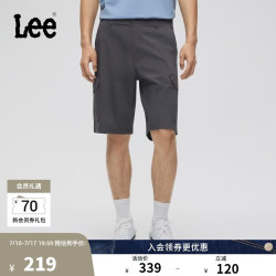 Lee 26夏季新品经典工装口袋设计宽松直筒休闲短裤男 深灰色 33