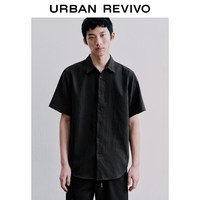 UR UR2026夏季新款男装休闲简约经典翻领纽扣开襟衬衫UMB260001 黑色 M