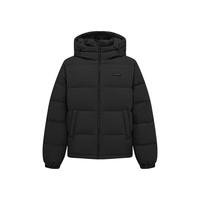 雪中飞 男女同款H版型连帽羽绒服 黑色 XS/155/80A