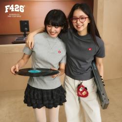 F426 练习生系列夏季新款厚毛毡布高领短袖T恤
