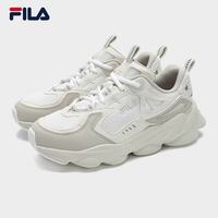 FILA 官方女鞋SKIPPER 1S复古运动鞋2025夏新款船长1S跑步鞋 明亮白/豆腐白-BT 37.5
