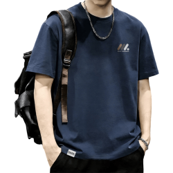 马克华菲 重磅纯棉 藏青色 XL 男士短袖T恤