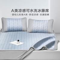 罗莱生活 罗莱家纺 悦尚可水洗冰藤席-床笠款 蓝色 三件套 150cm*200cm