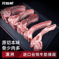 元牧希 进口澳洲原切牛肋排段 净重4斤 手抓肋排聚会火锅食材牛肉生鲜