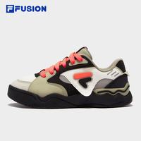 FILA FUSION潮牌女鞋KICK II滑板生活鞋2025春新款时尚踢板鞋 奶白/香槟棕色-GP 35.5