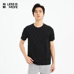 利郎 顺色提花】圆领凉感针织短袖T恤