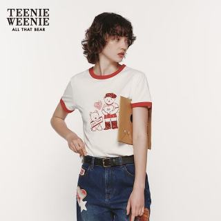TEENIE WEENIE 撞色印花 象牙白 S 女士T恤