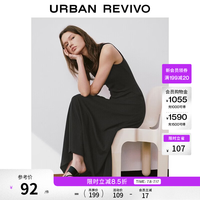 UR UR2026夏季新款女装休闲简约百搭无袖修身连衣裙UWM760012+ 正黑 M