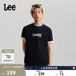Lee 26夏季新品舒适版圆领Logo印花图案男短袖T恤