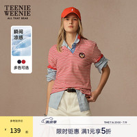TEENIE WEENIE 小熊女装POLO衫夏季学院短袖T恤 红色
