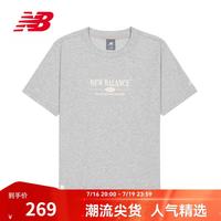 new balance NB官方26新款女款夏季美式复古宽松通勤休闲圆领短袖T恤 AGT XS