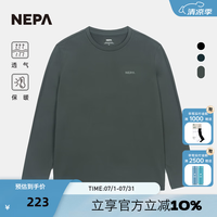 NEPA 耐葩24秋冬新品男女款户外打底保暖圆领长袖T恤两件装7KE5300 暗灰色B23 XS 160/84A（090）