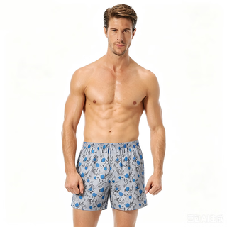 七匹狼 男士纯棉阿罗裤 灰紫+浅灰 2条装 2XL