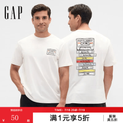 Gap 男女装2026春季新款纯棉logo印花圆领短袖T恤上衣美版889460 象牙白 XS 美码 S亚洲码175/88A